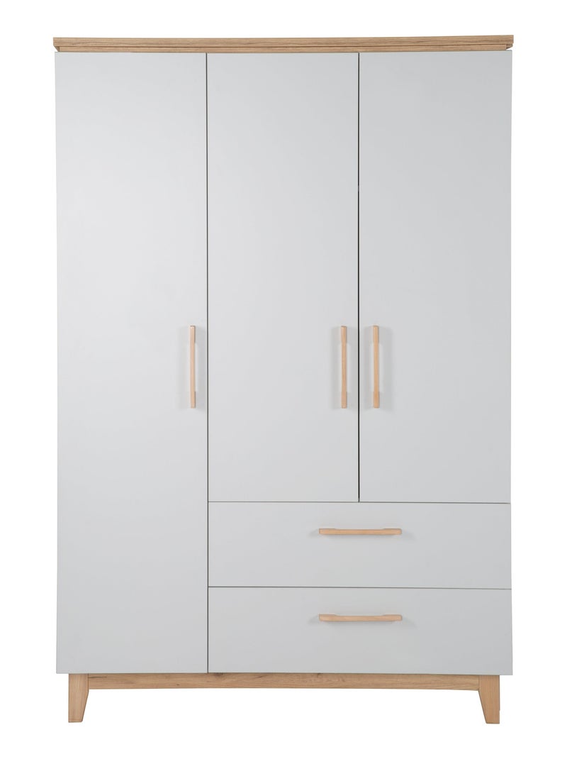 Armadio 3 ante e 2 cassetti con chiusura soft‑close – ROBA "Caro" Grigio chiaro - Kiabi