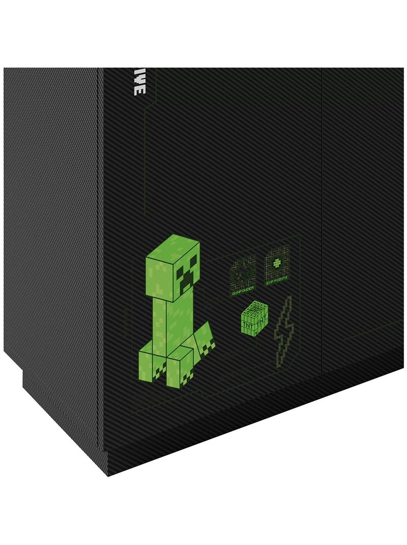 Armadio 3 ante e 3 cassetti con LED "Roba" – Minecraft Nero/Verde/Rosso - Kiabi