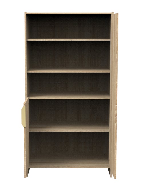 Armadio a 2 ante con 3 nicchie e maniglie con decoro in rovere - SAUTHON - Kiabi