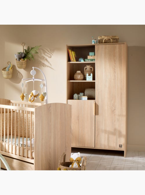 Armadio a 2 ante con 3 nicchie e maniglie con decoro in rovere - SAUTHON - Kiabi