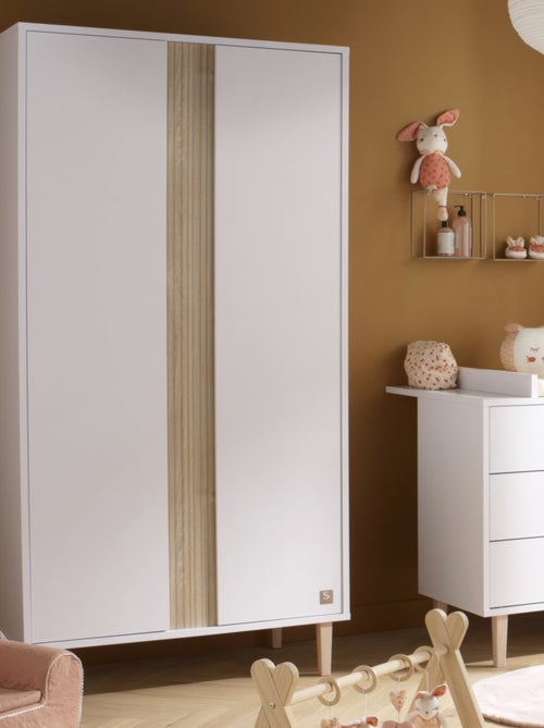 Armadio a 2 ante con dettaglio effetto legno testurizzato e gambe in - SAUTHON - Kiabi