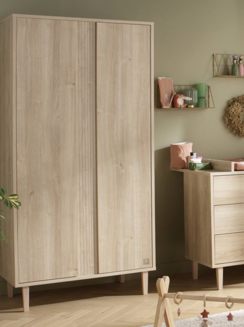 Armadio a 2 ante con dettaglio effetto legno testurizzato e gambe in - SAUTHON - Kiabi