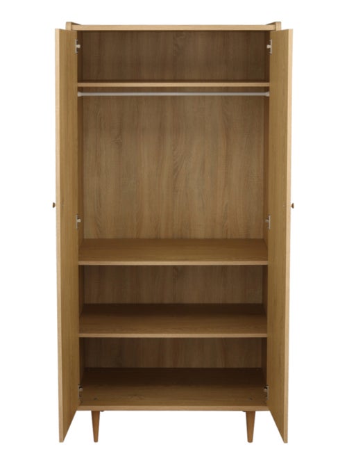 Armadio a 2 ante con maniglie dorate, arredamento in legno di quercia - SAUTHON - Kiabi