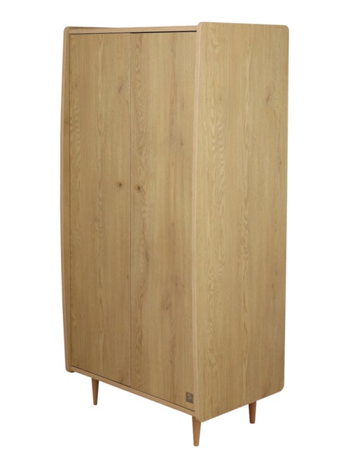 Armadio a 2 ante con maniglie dorate, arredamento in legno di quercia - SAUTHON - Kiabi