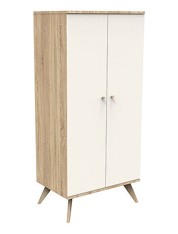 Armadio a 2 ante con piedini in legno e finitura color - SAUTHON