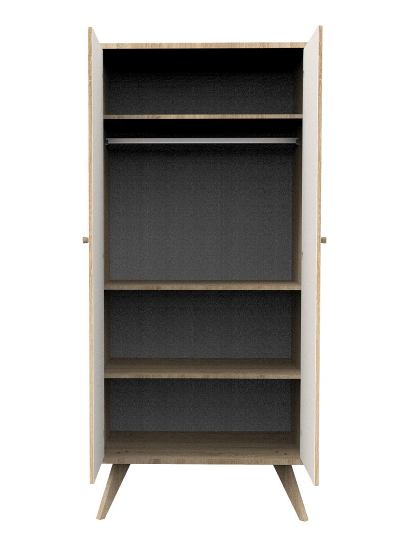 Armadio a 2 ante con piedini in legno e finitura color - SAUTHON Ecru - Kiabi