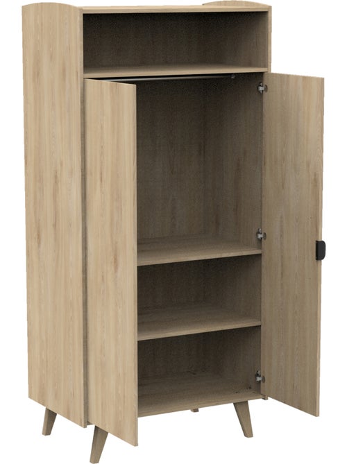 Armadio a 2 ante con una nicchia dotata di ripiani e appendiabiti - maniglie in metallo - SAUTHON - Kiabi