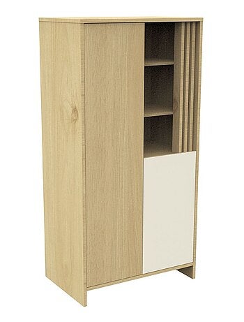 Armadio a 2 ante e 1 nicchia con cleristorio in legno decorativo rovere - SAUTHON