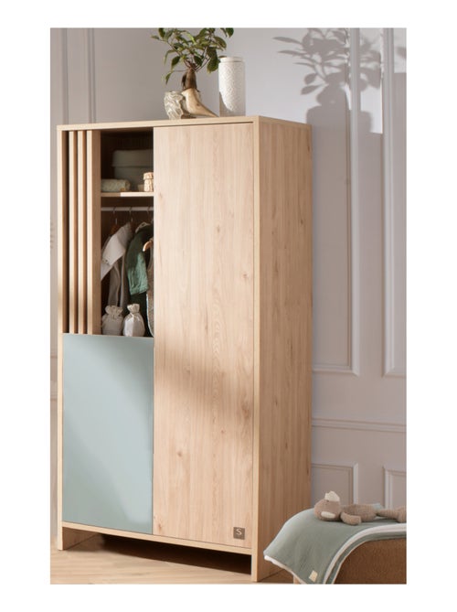 Armadio a 2 ante e 1 nicchia con cleristorio in legno decorativo rovere - SAUTHON - Kiabi