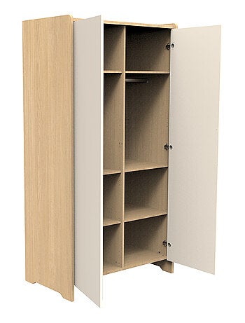Armadio a 2 ante in legno, decoro rovere - SAUTHON