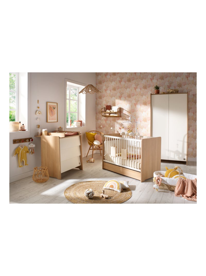 Armadio a 2 ante in legno, decoro rovere - SAUTHON Beige - Kiabi