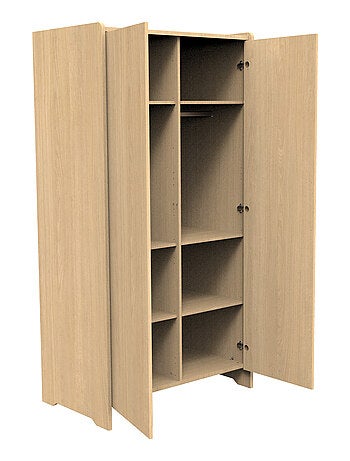 Armadio a 2 ante in legno, decoro rovere - SAUTHON