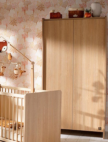 Armadio a 2 ante in legno, decoro rovere - SAUTHON