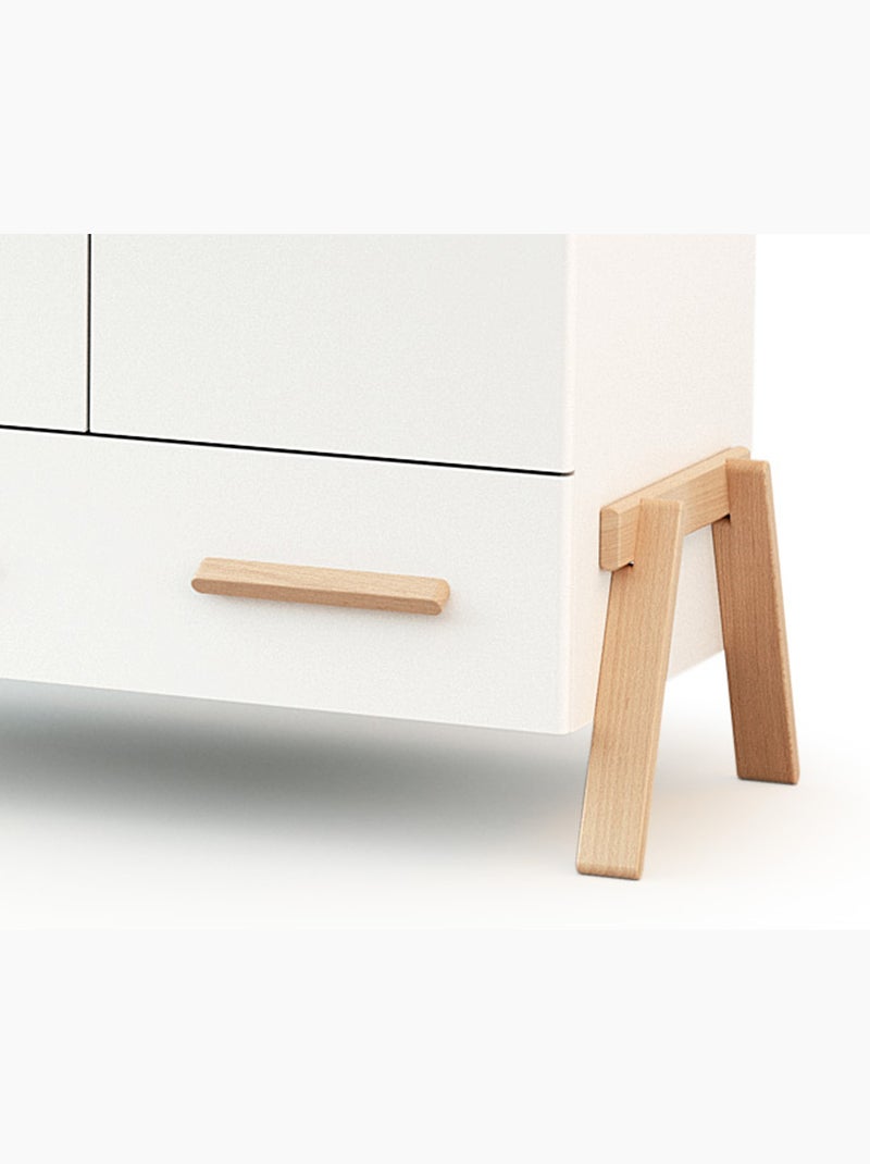 Armadio bambini 2 ante e 1 cassetto canaille legno Bianco Marrone - Kiabi