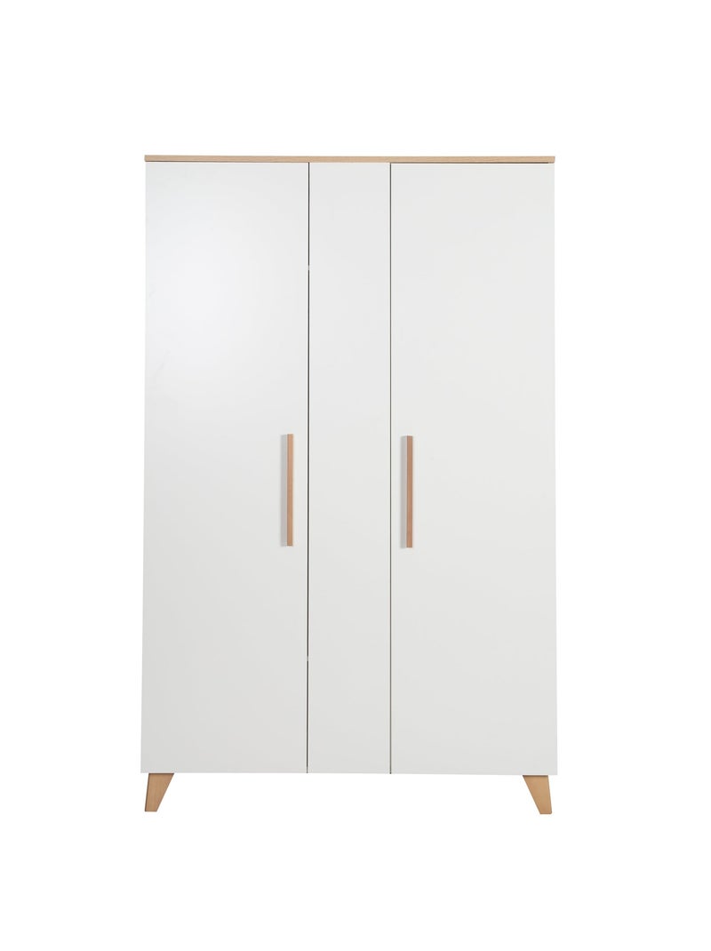 Armadio bambini minimalista 2,5 ante con vani e appendiabiti Leon – Roba Bianco - Kiabi