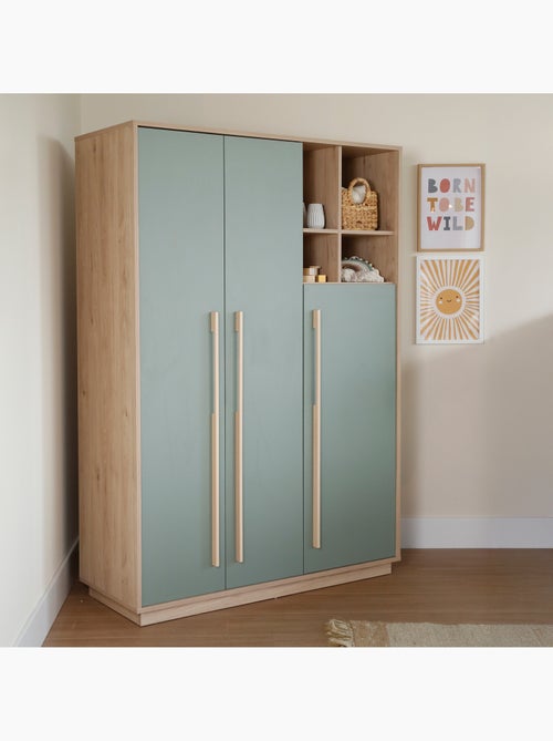 Armadio bambini minimalista 3 ante con vani aperti Selva – Roba - Kiabi Armadio bambini minimalista 3 ante con vani aperti Selva – Roba - Kiabi