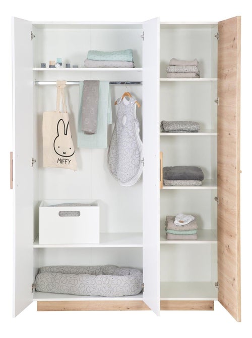 Armadio bebè 3 ante battenti decor rovere – ROBA "Lion" - Kiabi