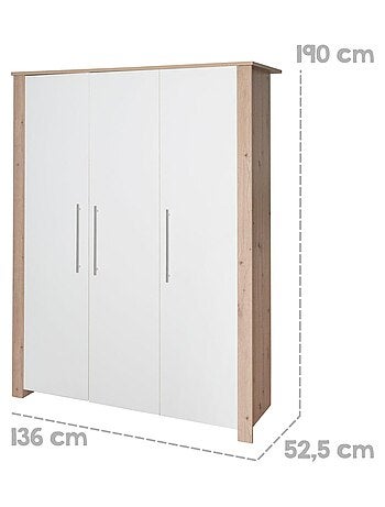 Armadio bebè 3 ante effetto rovere – ROBA "Malo