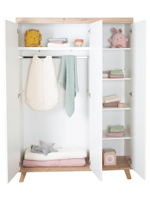 Armadio bebè 3 ante effetto rovere – ROBA "Malo" - Kiabi