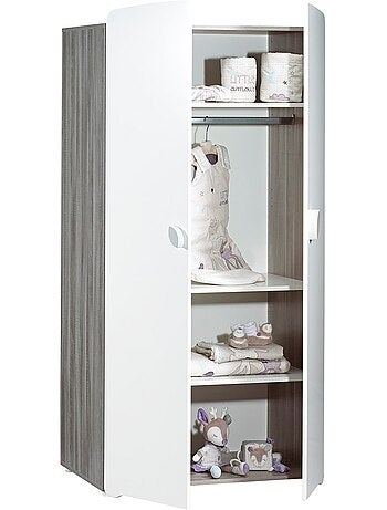 Armadio per bambini a 2 ante in legno grigio - BABYPRICE