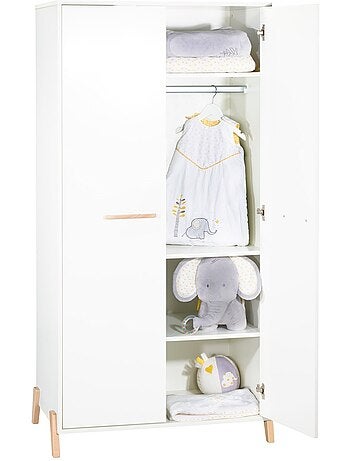 Armadio per bambini a 2 ante su gambe in legno - BABYPRICE