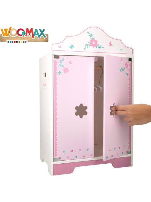 Armadio per bambole in legno con grucce woomax - Kiabi