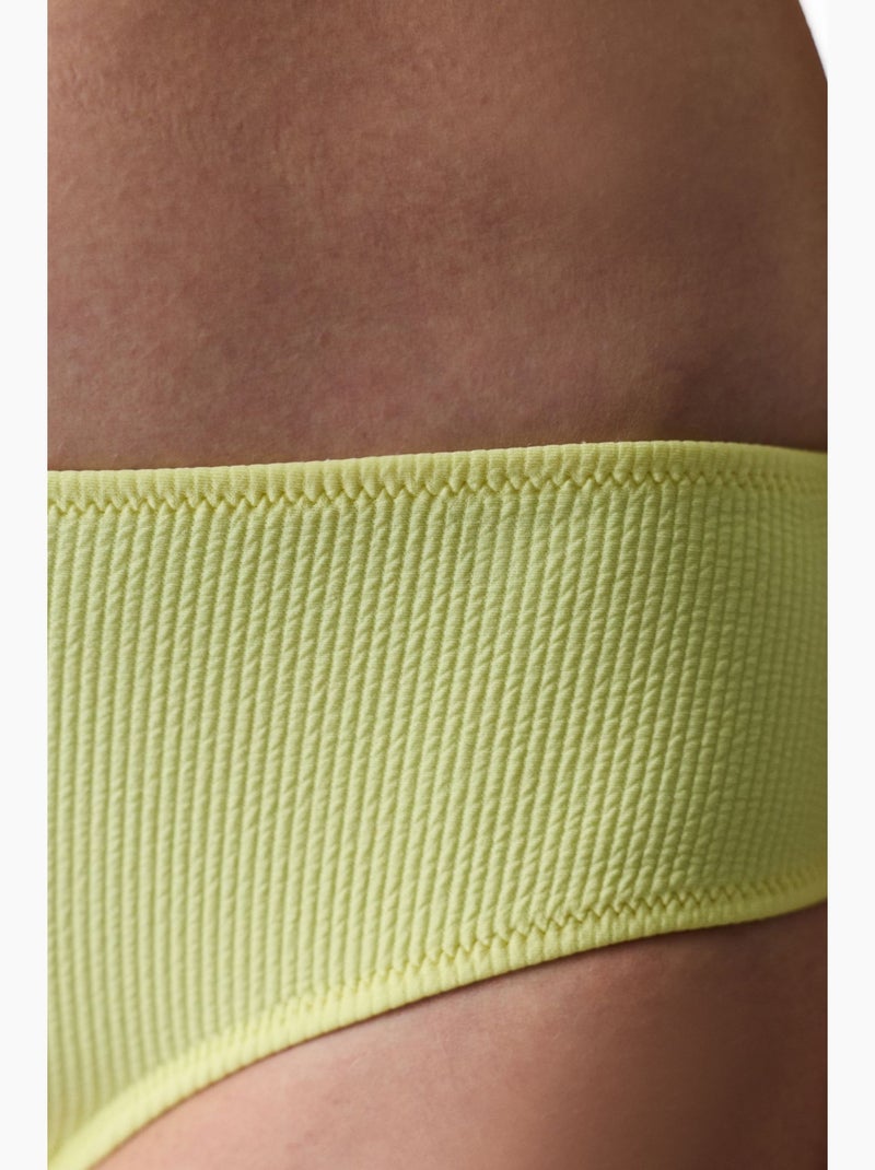 Arya slip bikini testurizzato a vita media penti Giallo limone - Kiabi