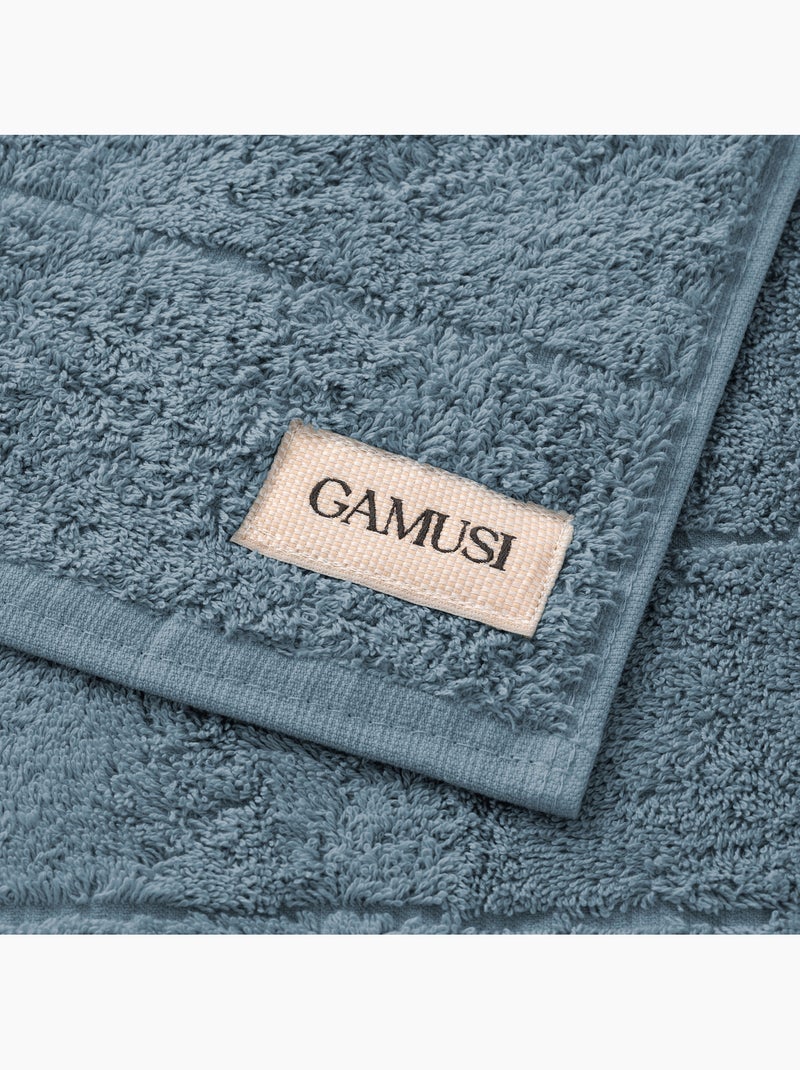 Asciugamano 100% cotone, spugna 600 g/m², con asola - Gamusi Blu - Kiabi