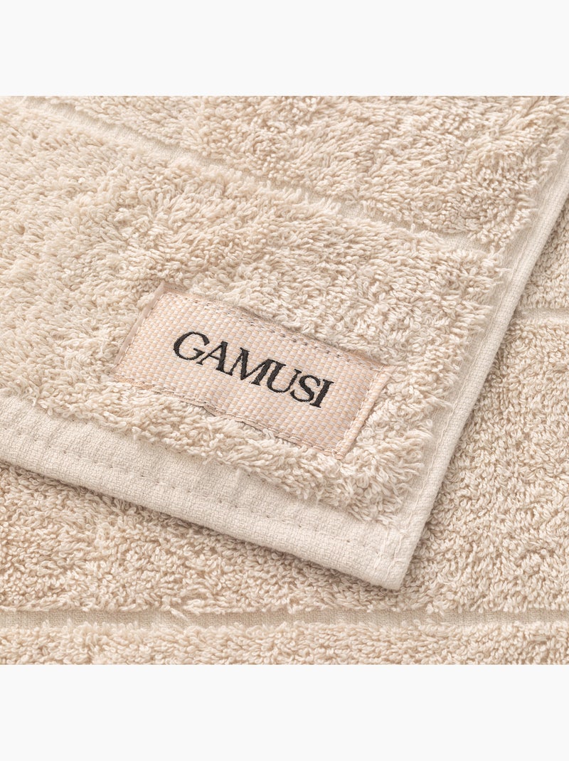 Asciugamano 100% cotone, spugna 600 g/m², con asola - Gamusi Sabbia - Kiabi