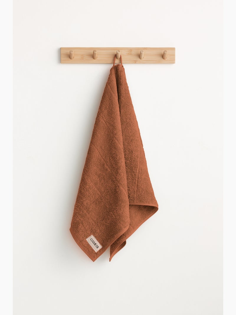 Asciugamano 100% cotone, spugna pesante, con asola - Gamusi Mattone - Kiabi