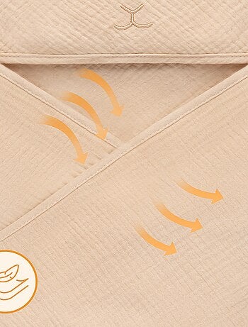 Asciugamano con cappuccio in mussola - LIONELO - 100% naturale - 80 x 80 cm - Dal primo giorno di vi