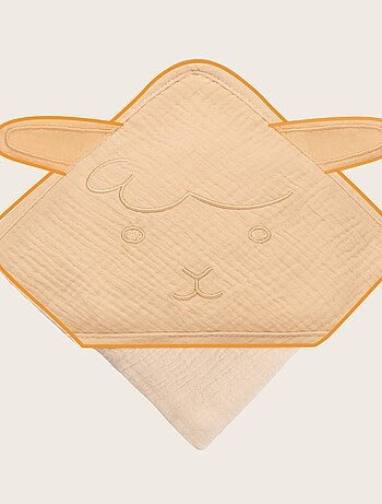 Asciugamano con cappuccio in mussola - LIONELO - 100% naturale - 80 x 80 cm - Dal primo giorno di vi