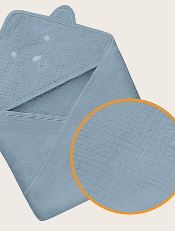 Asciugamano con cappuccio in mussola - LIONELO - 100% naturale - 80 x 80 cm - Dal primo giorno di vi