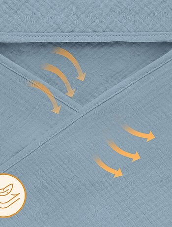 Asciugamano con cappuccio in mussola - LIONELO - 100% naturale - 80 x 80 cm - Dal primo giorno di vi