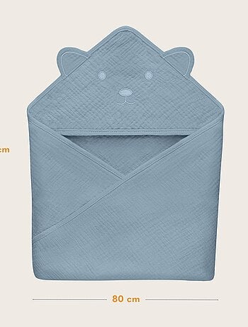 Asciugamano con cappuccio in mussola - LIONELO - 100% naturale - 80 x 80 cm - Dal primo giorno di vi