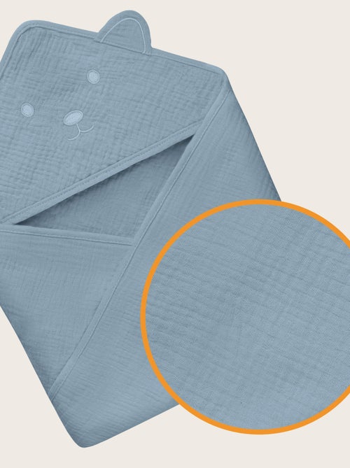 Asciugamano con cappuccio in mussola - LIONELO - 100% naturale - 80 x 80 cm - Dal primo giorno di vi - Kiabi