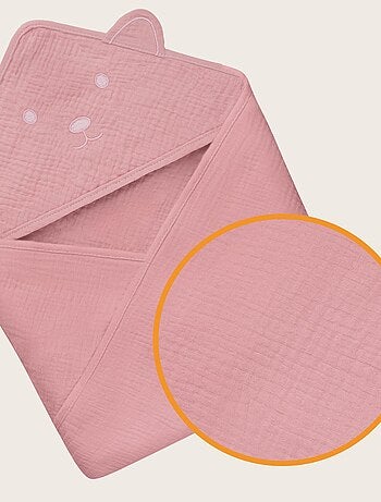 Asciugamano con cappuccio in mussola - LIONELO - 100% naturale - 80 x 80 cm - Dal primo giorno di vi