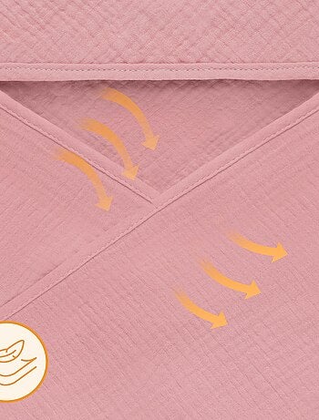 Asciugamano con cappuccio in mussola - LIONELO - 100% naturale - 80 x 80 cm - Dal primo giorno di vi