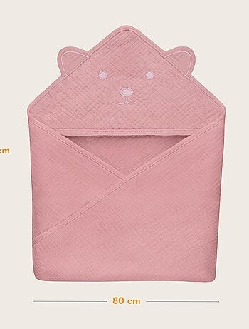 Asciugamano con cappuccio in mussola - LIONELO - 100% naturale - 80 x 80 cm - Dal primo giorno di vi