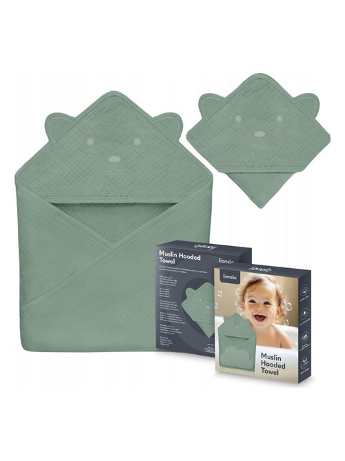 Asciugamano con cappuccio in mussola - LIONELO - 100% naturale - 80 x 80 cm - Dal primo giorno di vi - Kiabi