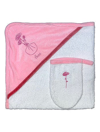 Asciugamano da bagno + asciugamano "LOVE FLOWER" di LES CHATOUNETS