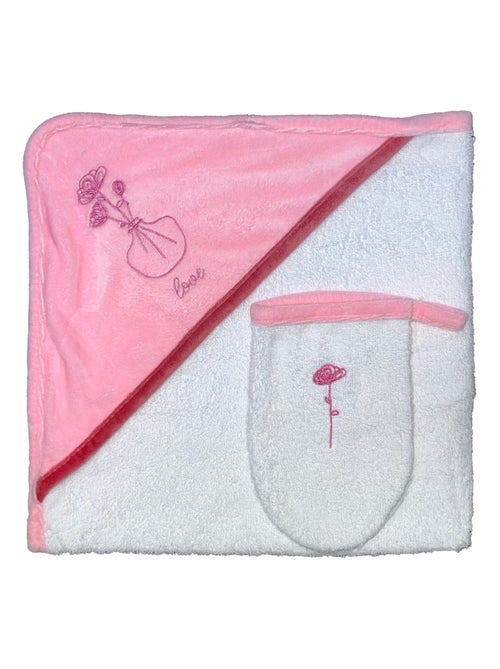 Asciugamano da bagno + asciugamano "LOVE FLOWER" di LES CHATOUNETS - Kiabi