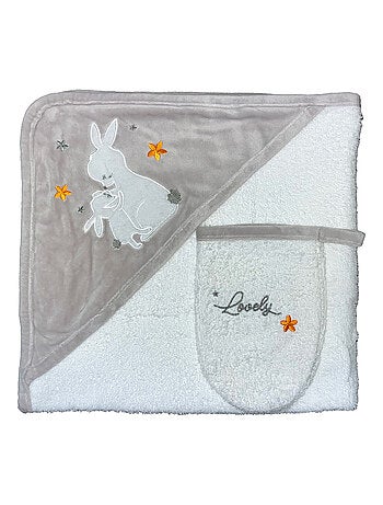 Asciugamano da bagno + asciugamano "LOVELY RABBIT" di LES CHATOUNETS