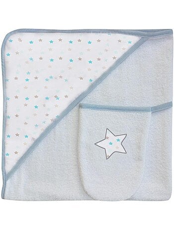 Asciugamano da bagno + asciugamano "STAR" BLU Les Chatounets