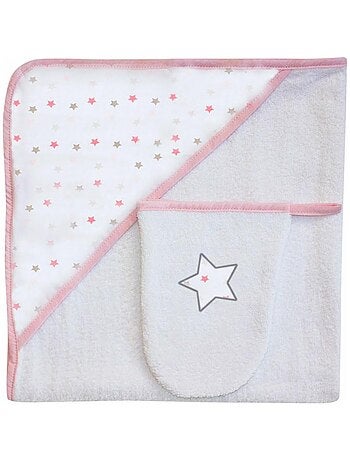 Asciugamano da bagno + asciugamano "STAR" BLU Les Chatounets