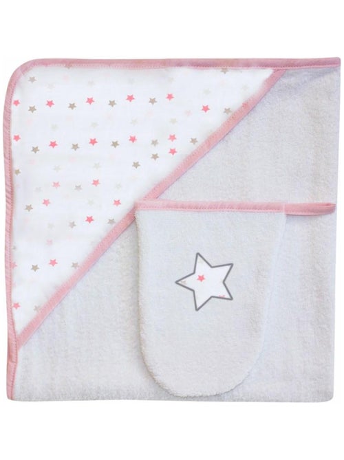 Asciugamano da bagno + asciugamano "STAR" ROSA Les Chatounets - Kiabi