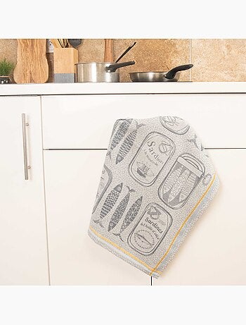 Asciugamano da cucina con sardine