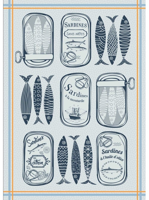 Asciugamano da cucina con sardine - Kiabi