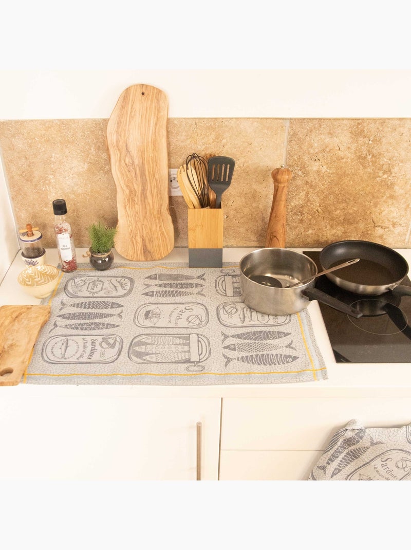 Asciugamano da cucina con sardine Blu marino - Kiabi