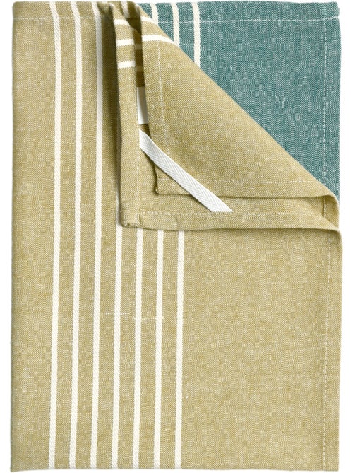 Asciugamano da cucina in cotone a righe bicolore - Kiabi